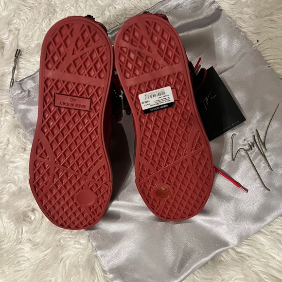 Giuseppe Zanotti red high top sneaker men’s sz 40 - Picture 8 of 8